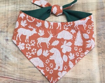 Woodsy Bandana, hunter bandana, tie on dog bandana