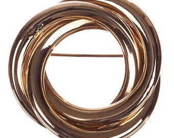 14 kt Gold Circular Love Knot Brooch