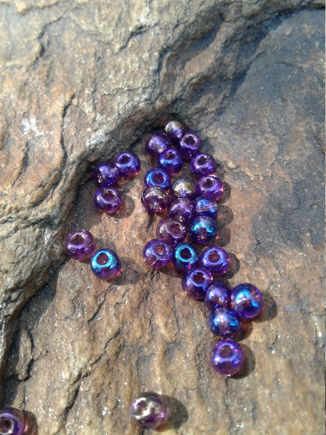 Glass Amethyst Peacock Beads Purple Peacock Glass Seed Beads