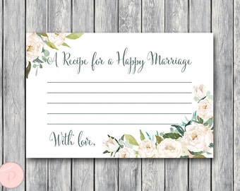 Recipe for a Happy Marriage Card Front Digital Printable