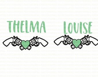 Thelma and Louise Printable Iron On Printable Heat Transfer SVG Silhouette Studio Designer Cameo Cricut Design Space Explore Expression