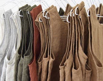 The Everyday Linen Tank / 100% Flax Linen / Relaxed Fit with french seams / preshrunk / P S M L XL XXL / ships plastic fr