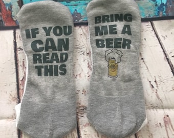 If You Can Read This Bring Me A Beer Low Cut Socks