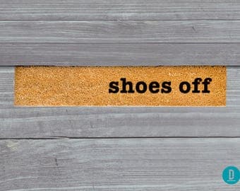 Shoes Off Skinny Doormat, Shoes Off Door Mat, Shoes Off Welcome Mat, Shoes Off Doormat, Slim Doormat Slim Mat, Shoes Off Mat, Thin Doormat