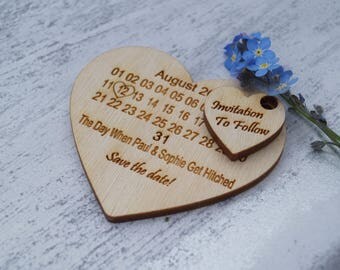 wooden save the date magnet, wedding stationery, wedding invitation, Wedding invitations rustic, rustic save the date, save the date