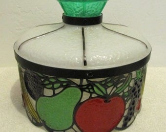 A Neat Vintage 80's era,CHEESY Colorful Little Plexicon FRUIT Light Fixture.