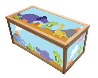 dinosaur wooden toy box