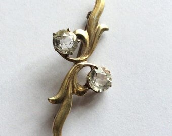 Very Beautiful antique silver 875 gilding brooch USSR