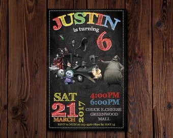 The Nightmare Before Christmas Invitation , The Nightmare Before Christmas Birthday Party , Halloween invitation , DIGITAL FILE