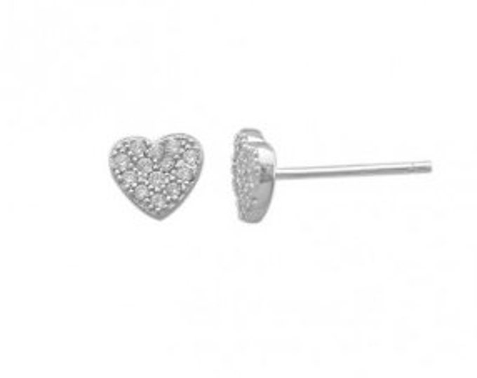 Heart Stud Earrings | Heart Earrings | Heart Studs | Stud Earrings | Heart Jewelry | CZ Heart Earrings | Cubic Zirconia Heart Earrings