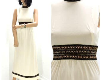 60s Renaissance dress XS, boho hippie festival dress vintage 1960s maxi dress SunnyBohoVintage