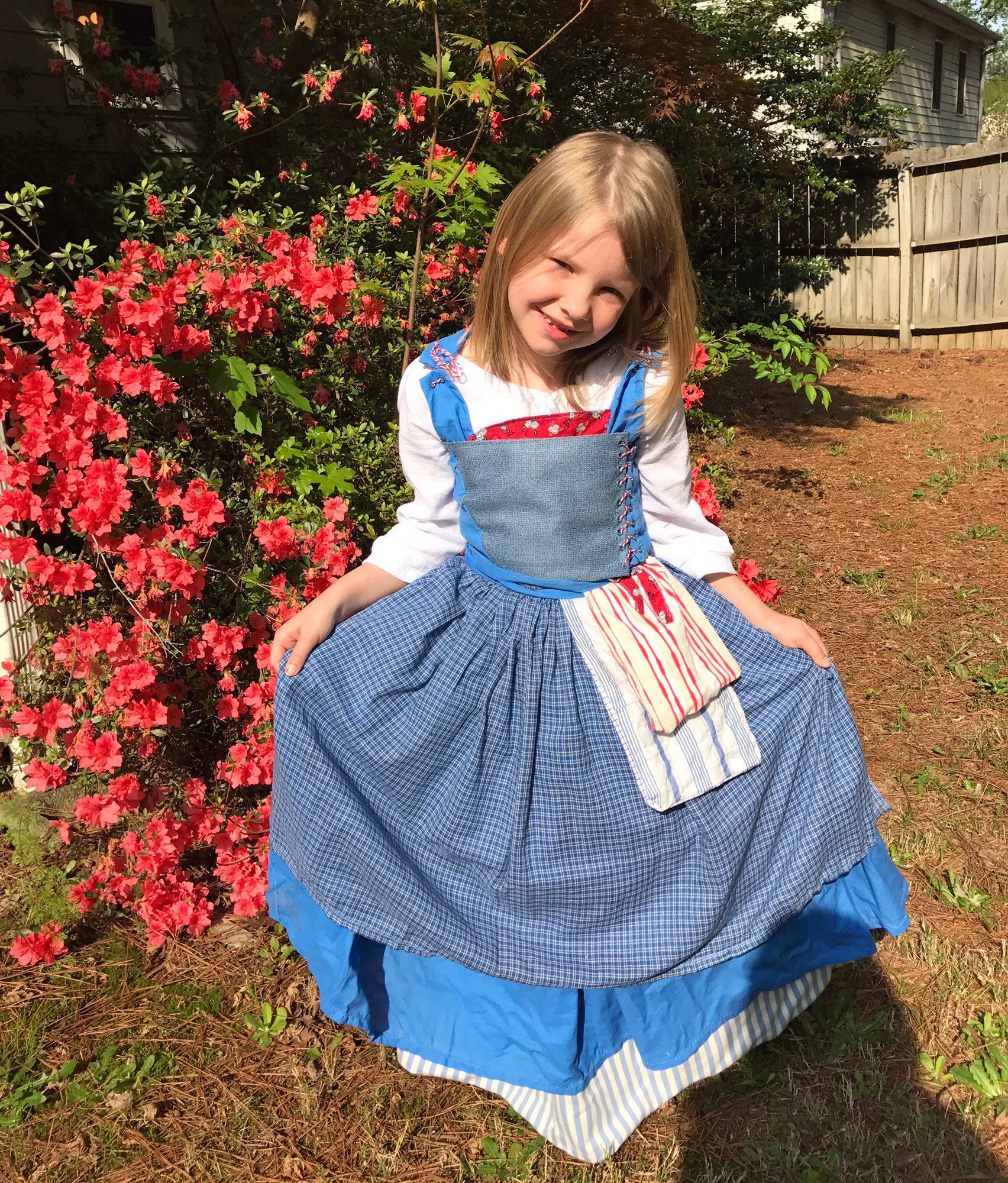 Child Blue Peasant Dress Costume Cosplay Inspired by Live