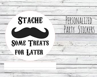 Personalized Mustache Baby Shower, Envelope Stickers, 1st Birthday, Birthday Party Favor, Thank You Tags, Stickers Labels Treats for later