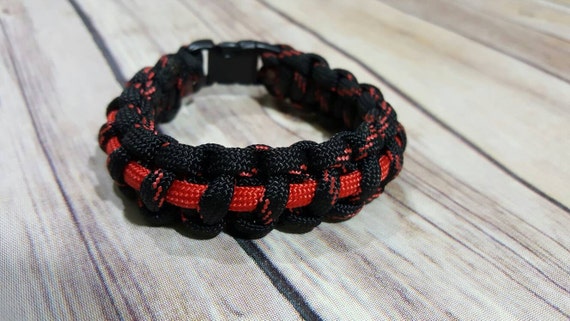 Thin Red Line paracord bracelet 550 firefighter customizable