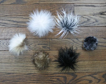 The Faux Fur Pom Poms, Add on Faux Fur Pom Poms for Beanie