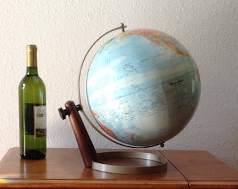Vintage Mid Century Modern World Globe, 12" Diameter World Nation Series