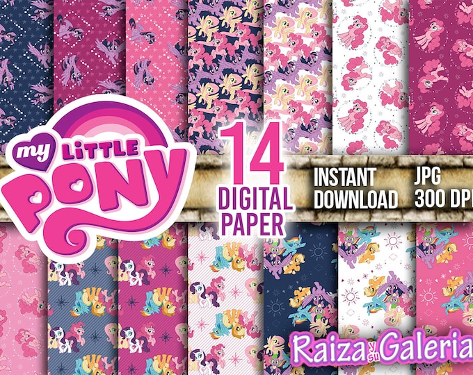 AWESOME My Little Pony Digital Paper. Instant Download - Scrapbooking - My Little Pony Printable Paper Craft! 2 POSTER FREE