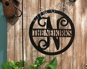 FREE SHIPPING Christmas In July Sale - Custom ACM Metal Yard Sign - Monogram Garden Flag - Metal Yard Art - Personalized Sign - Last Name