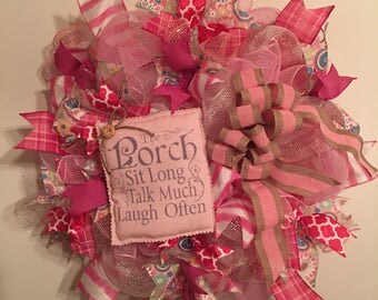 On The Porch Mesh Wreath