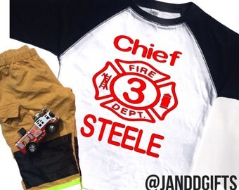 Firefighter Birthday Shirt, Fireman Birthday Shirt, Firetruck Birthday Shirt, Firefighter Birthday Party, Firefighter shirt, Fireman