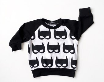 Baby Batman Shirt, Toddler Superhero Pullover Sweatshirt, Boy Batman Raglan, Baby Gift, Toddler Gift, Boy Gift, Trendy Baby Clothes