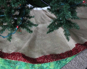 Christmas Tree Skirt, Burlap Tree Skirt, Tree Skirt
