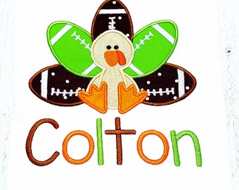 Thanksgiving Turkey Footbal - Baby Thanksgiving Outfit - Thanksgiving Shirt - Turkey Shirt - Football Shirt