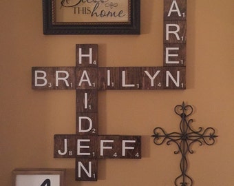 3.5" Wooden Scrabble letters for Wall Decor, Scrabble Tiles, Scrabble Letters, Scrabble, Wooden Tiles, Wall Scrabble Blocks, Wooden Scrabble