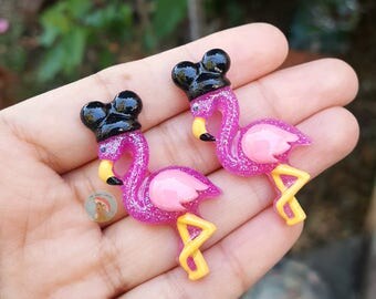 Mouse Ear Flamingo Lapel Pin