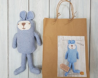 Pablo Rabbit Knitting Kit - Make Your Very Own Rabbit - Easy To Knit Pattern