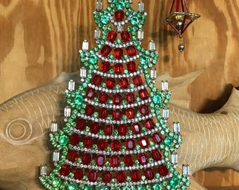 Vintage Husar Czech Rhinestone Tree, Crystal Christmas Tree, Tabletop tree, Holiday decoration, Christmas Decoration, Ornament