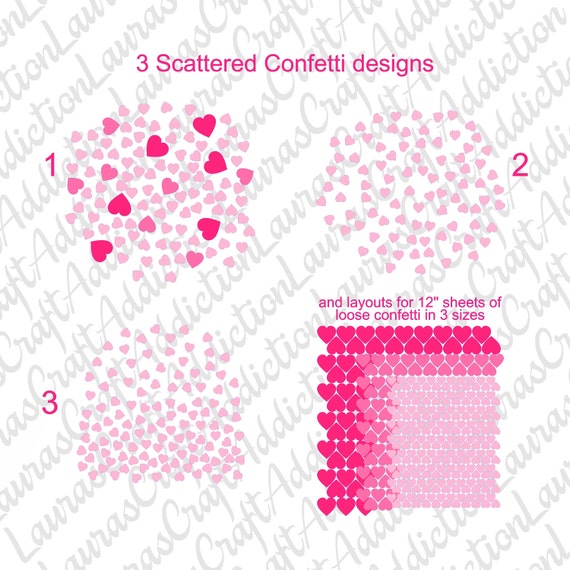 Download Heart Confetti designs, svg dxf pdf cut files for ...