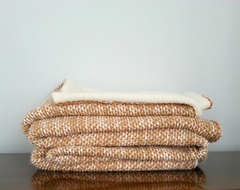 Orange Soft Wool Throw Blanket