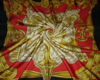 HERMES Scarf Silk "STIRRUPS" / PROMOTION! Free shipping. Vintage Hermes