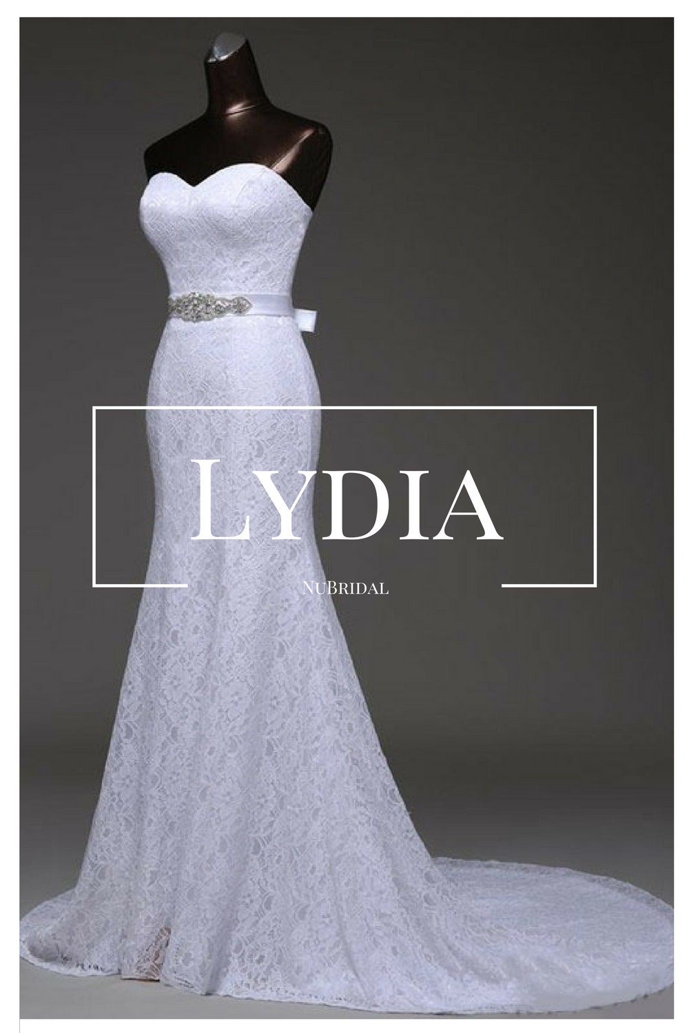 Wedding Gown Strapless Fit and Flare with Train and Beaded