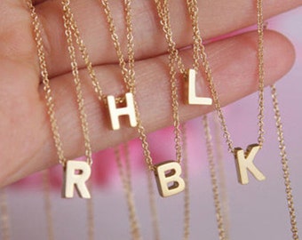Initial necklace - Letter necklace - Font necklace - Gold plated 925 sterling silver initial necklace - Initial pendant necklace