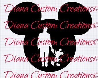 Walt and Mickey head svg cricut and silhouette