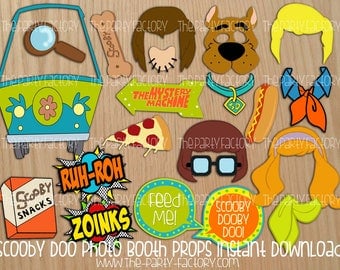 Scooby Doo Photo Booth Props Instant Download, PDF, Digital File, Printables, Party Printables