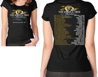 U2 The Joshua Tree 30th Anniversary 2017 World Tour T Shirt Top Ladies