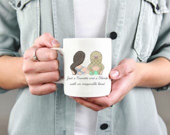 Best Friend Mug, Brunette and A Blonde, Best Friend Gifts, Friends Birthday, Gifts for her, Best Friend Birthday Mug, Mugs, Handmade