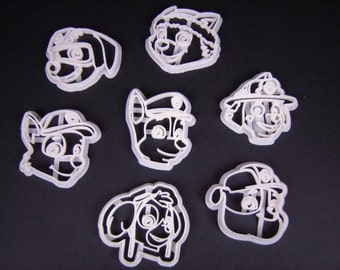 Paw Inspired Patrol Cookie Cutter Set Of 7 Canine Face Chase Rubble Skye Everest