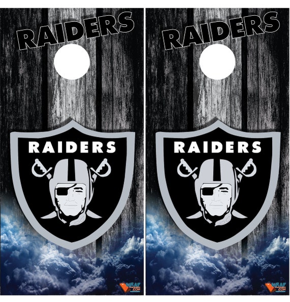 Oakland Raiders Cornhole Board Wraps by Wrapitandslapit on Etsy