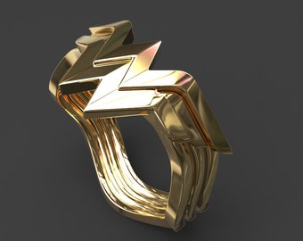 Gold/Rhodium/Rose Gold plated Wonder Woman combined Ring