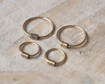 Gold Hoop Earrings | Tiny Minimalist Bali Hoops | Sterling Silver Knot Hoops | Cartilage Hoops | Silver 925 Bali Hoops | Gold Piercing Hoops