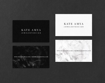 Kate • Premade Minimalist Marble Business Card Design Branding