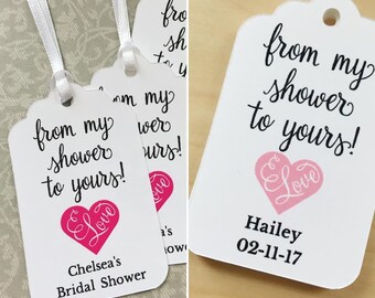 From my shower to yours Favor Tags,Bridal Shower Favor Tags,Baby Shower Favor Tags,Soap or Scrub Favor Tags