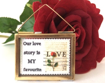Our Love Story is my Favourite - Valentines Day Gift - Love Token - Love Postage Stamps - Valentines Day Decor - Love Poems - Love Art