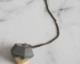 Concrete links necklace diamond/gold/silver/copper/black/chain/pendant