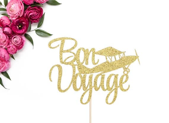 Bon Voyage Cake Topper Goodbye Cake Topper Travel Cake