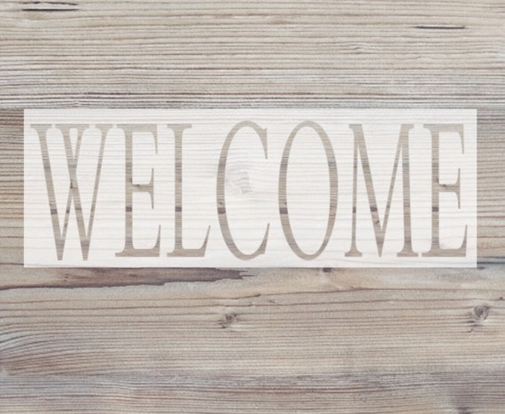 welcome vinyl stencil customized stencil diy decor